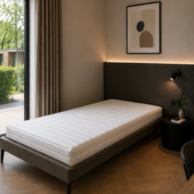 Matras KOUDSCHUIM/HYBRID met witte afritsbare tijk (80x210x25)